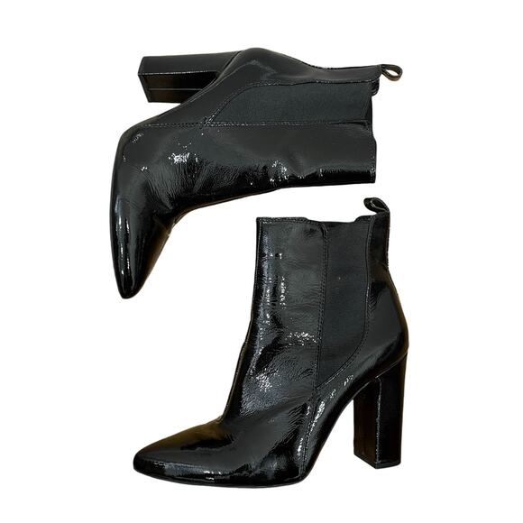 Vince Camuto Shoes - Vince Camuto Britzy Black Patent Leather Pointed Toe Bootie Size 8.5
